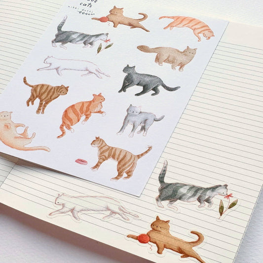 Feuille d'autocollants chats Nikki Dotti