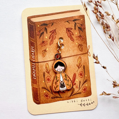 Breloque pour Carnet Petite fille d’Automne