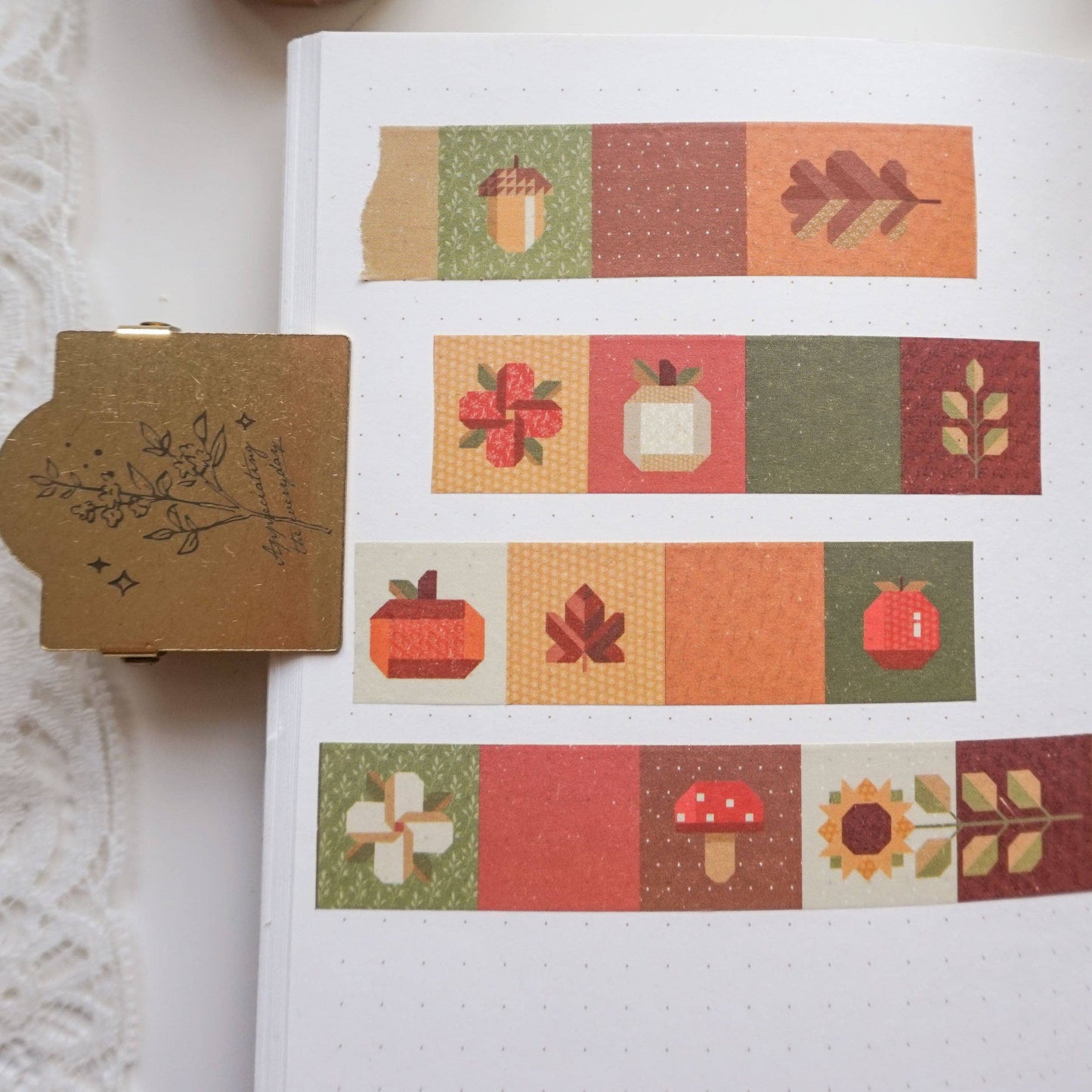 Masking Tape Patchwork d’Automne Note & Wish