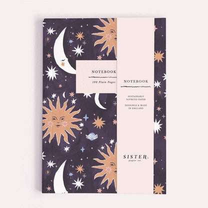 Cahier Soleil et Lune à Pages Blanches Sister Paper Co.