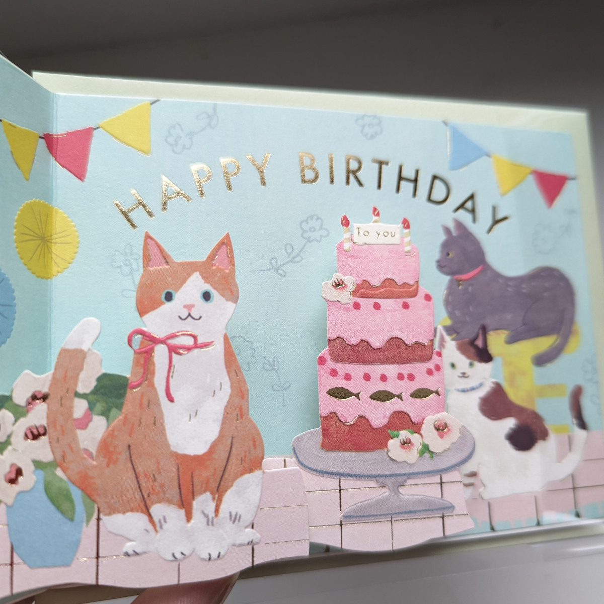 Carte Pop-Up Anniversaire Chat