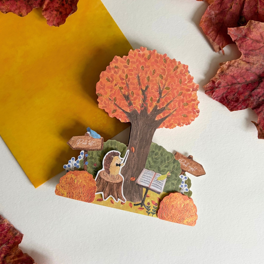 Carte Pop-Up Forêt d'Automne Concert des Animaux
