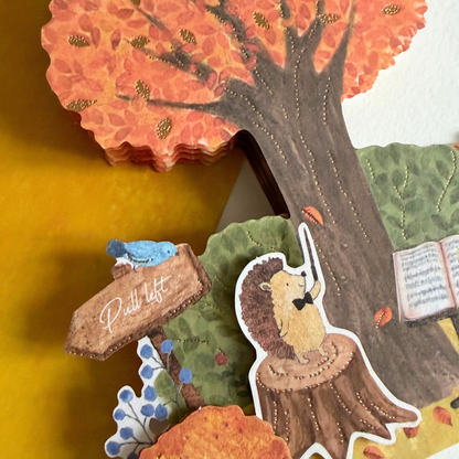 Carte Pop-Up Forêt d'Automne Concert des Animaux