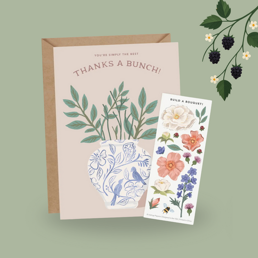 Carte Stickers à Coller Bouquet de Remerciement - Inklings Paperie