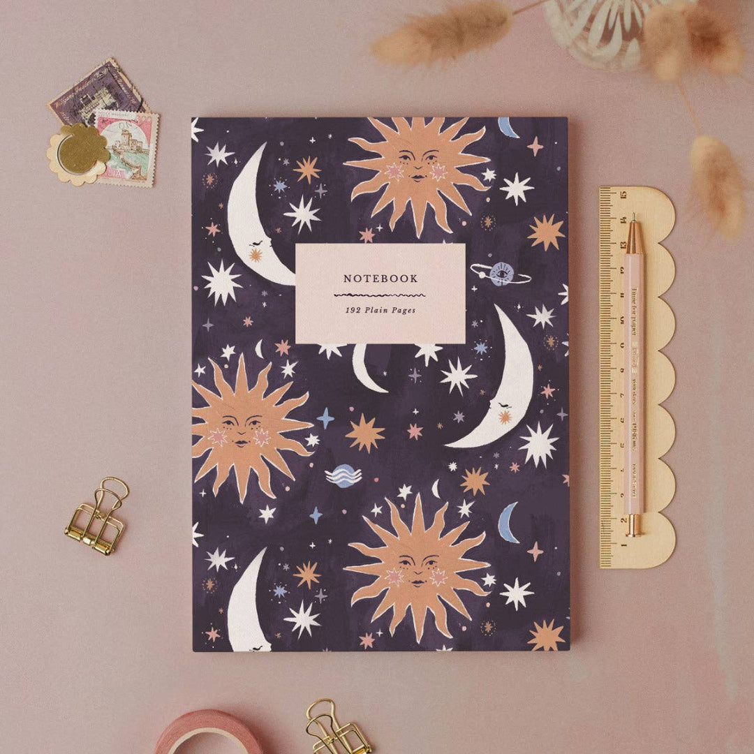 Cahier Soleil et Lune à Pages Blanches Sister Paper Co.