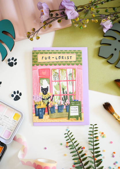 Carte Chat Fleuriste Niaski