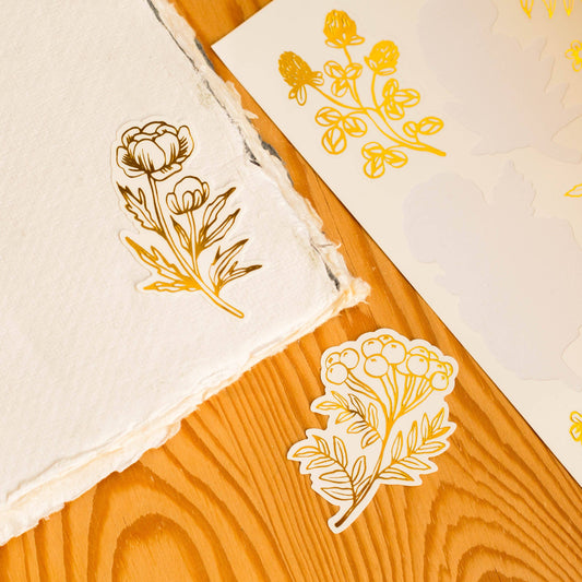 Stickers Fleurs Dorées Wild Pencil