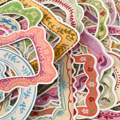 Lot de 70 stickers Cadres Chapteries
