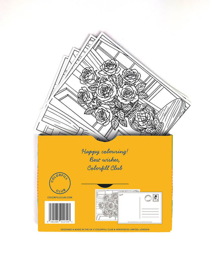 Ensemble de cartes postales à colorier Fleurs