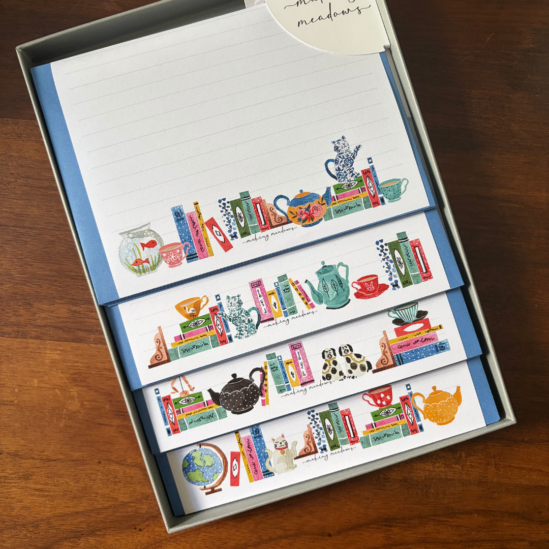 Coffret Papier à lettres Livres & Tea Time