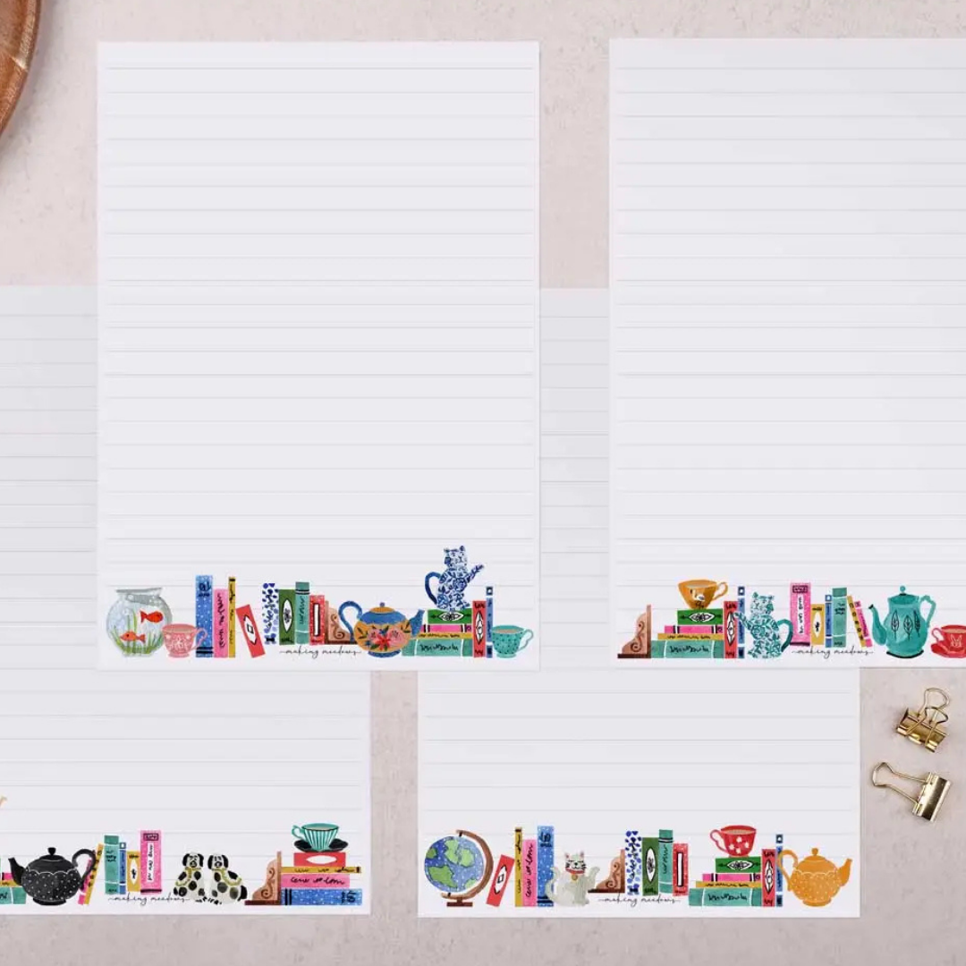 Coffret Papier à lettres Livres & Tea Time