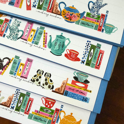 Coffret Papier à lettres Livres & Tea Time