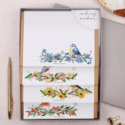 Coffret Papier à lettres Oiseaux