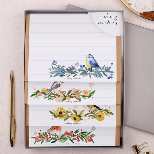 Coffret Papier à lettres Oiseaux