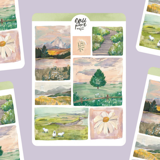 Stickers Sunrise Landscapes - The Wild Pencil