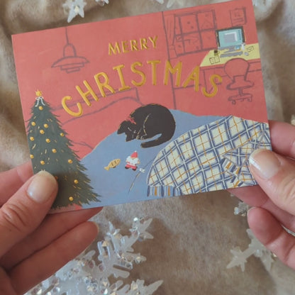 Carte de Noël Chat Merry Christmasssss