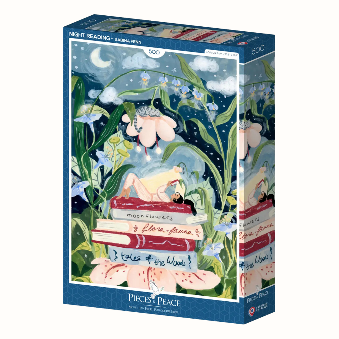 Puzzle 500 pièces Lecture au Clair de Lune - Pieces & Peace