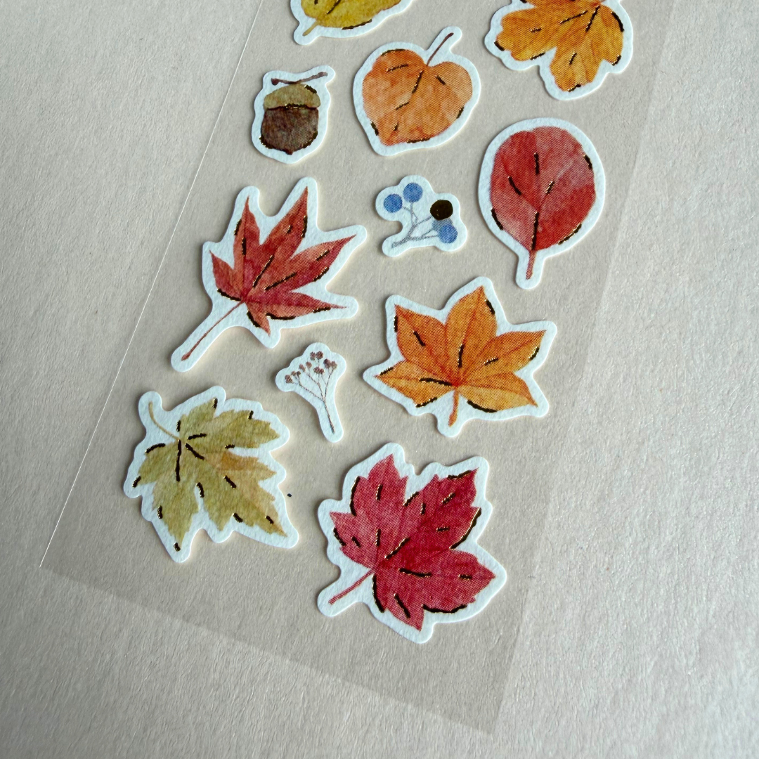 Stickers Feuilles d’automne dorées - Nb Co. Japan