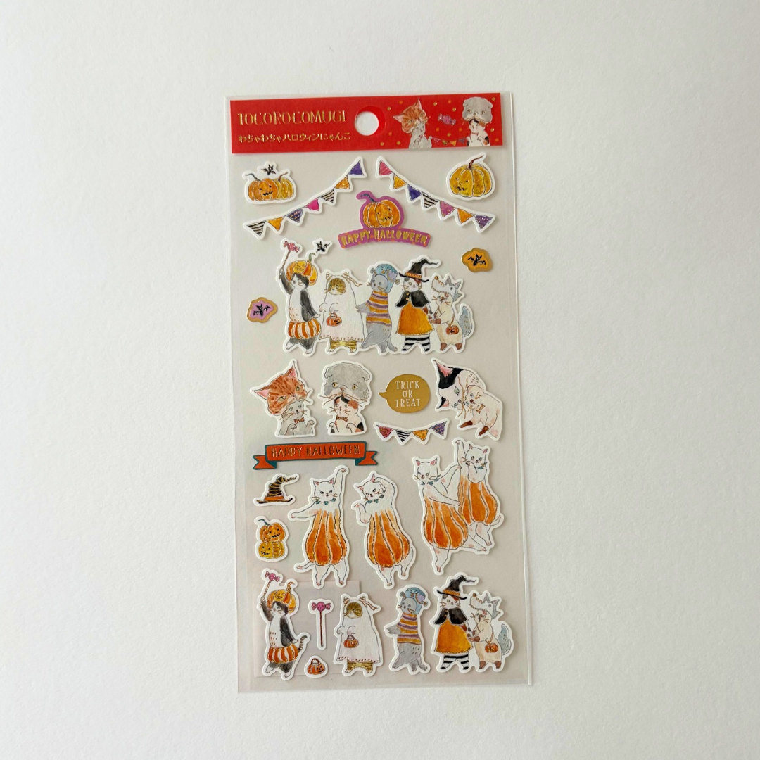 Stickers Chats déguisés pour Halloween - Tocorocomugi