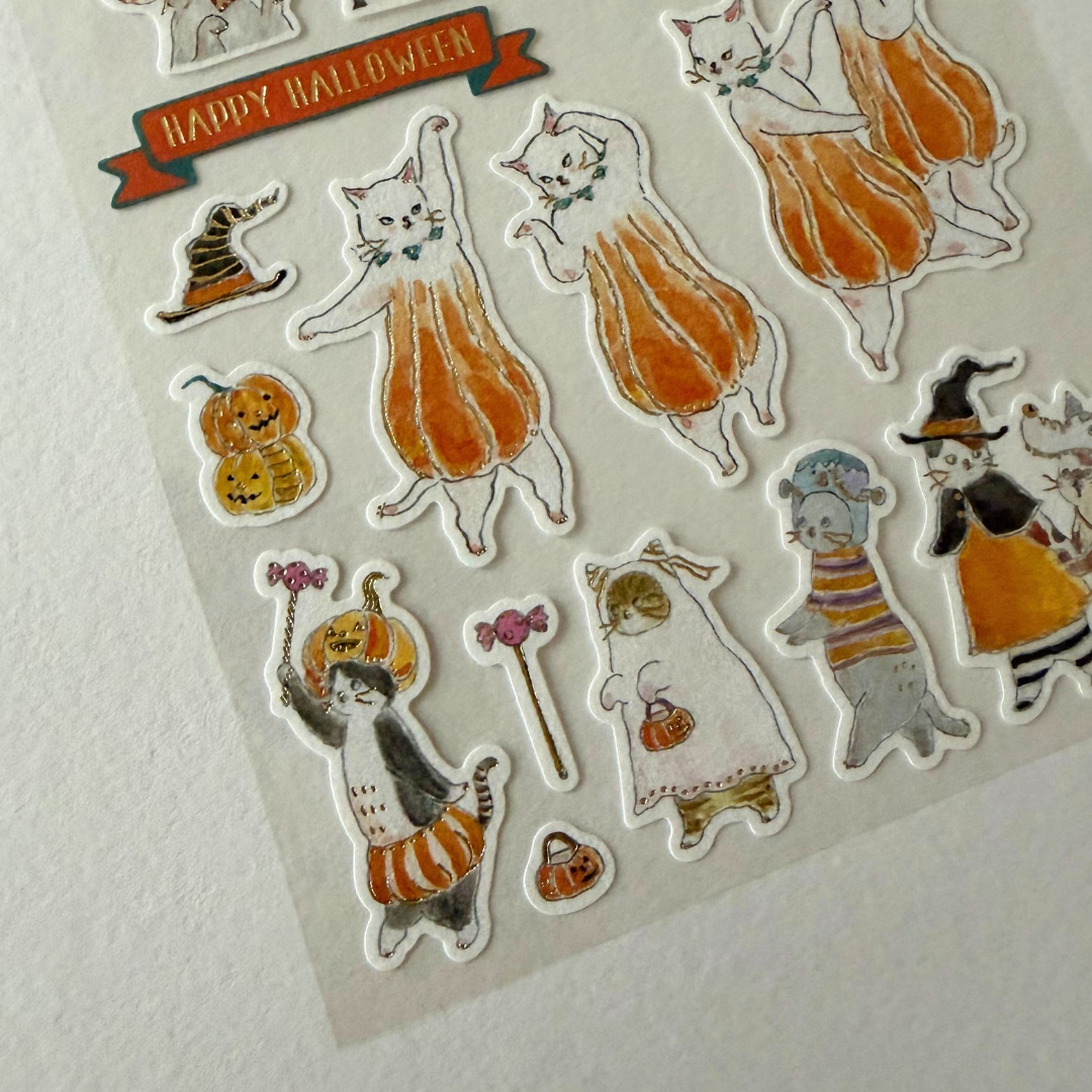 Stickers Chats déguisés pour Halloween - Tocorocomugi