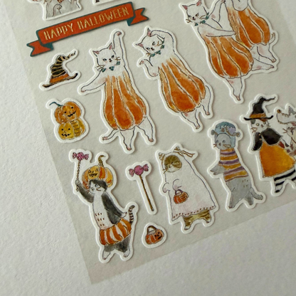 Stickers Chats déguisés pour Halloween - Tocorocomugi