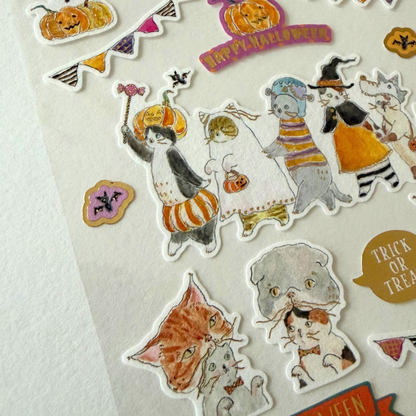 Stickers Chats déguisés pour Halloween - Tocorocomugi