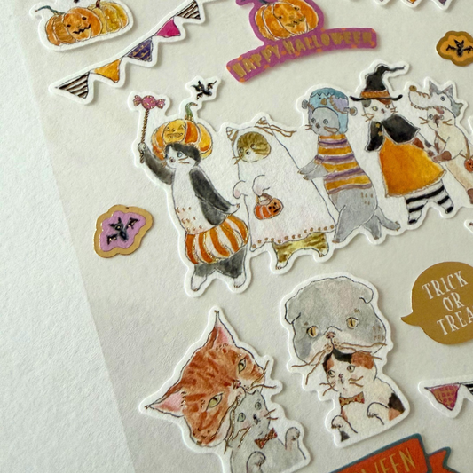 Stickers Chats déguisés pour Halloween - Tocorocomugi