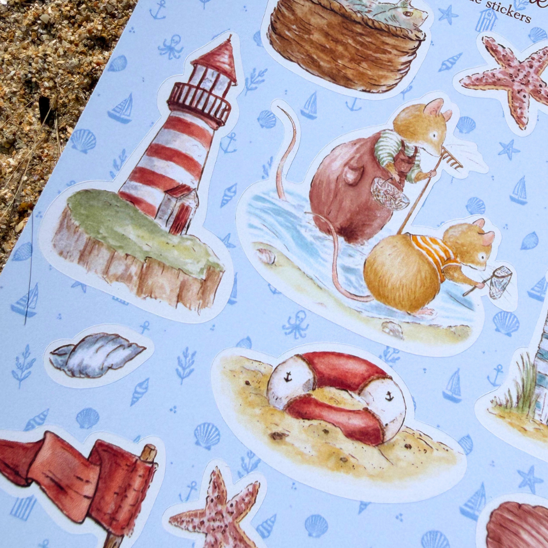 Planche de Stickers Bord de Mer Cosy Del Cottage