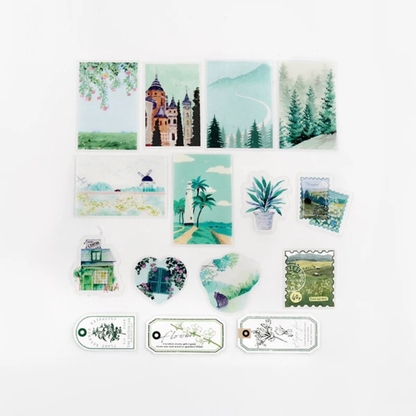 Pochette 45 Stickers Escapade en Vert