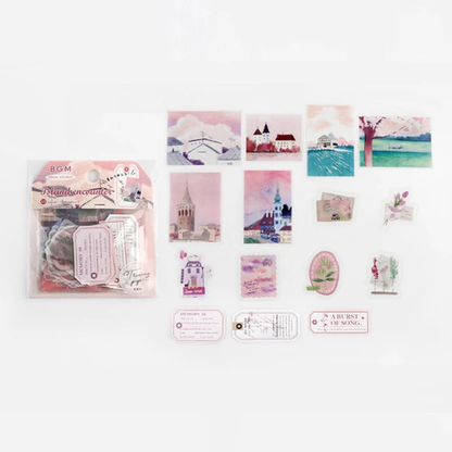 Pochette 45 Stickers Escapade en Rose