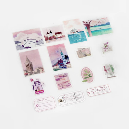 Pochette 45 Stickers Escapade en Rose