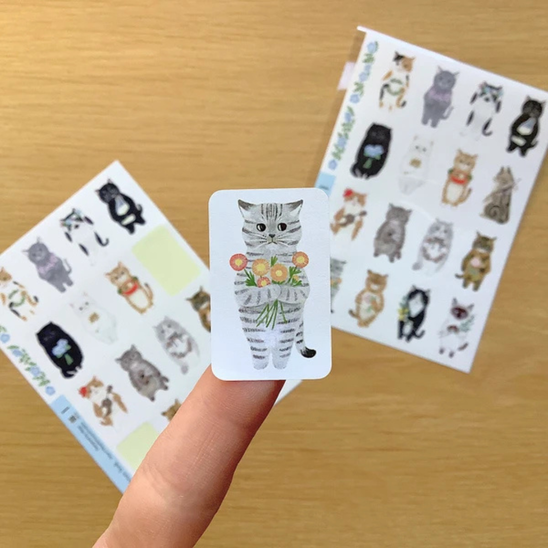 Planche de Stickers Chats fleuris 4legs