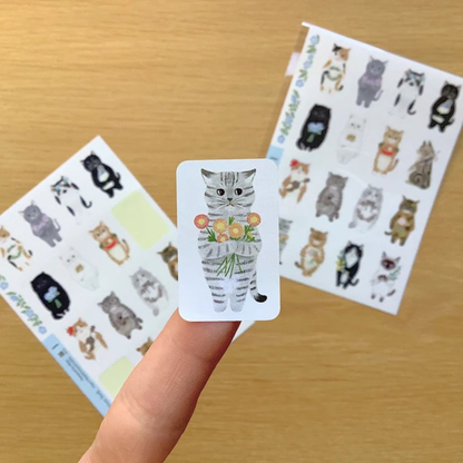 Planche de Stickers Chats fleuris 4legs