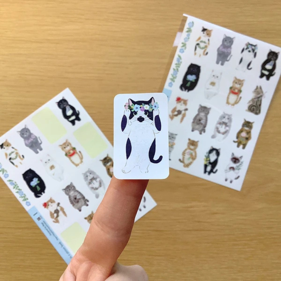 Planche de Stickers Chats fleuris 4legs