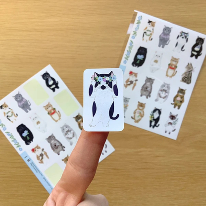 Planche de Stickers Chats fleuris 4legs