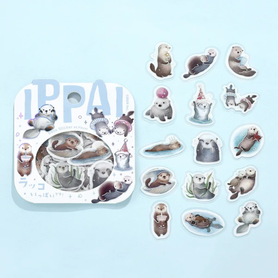 Pochette 45 Stickers Loutres