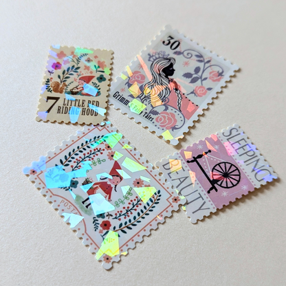 Boîte de Stickers Timbres-Poste Contes des Frères Grimm Tome II