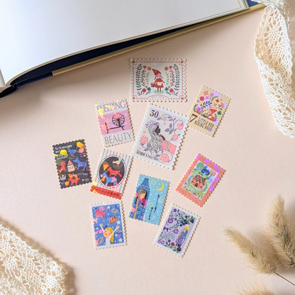 Boîte de Stickers Timbres-Poste Contes des Frères Grimm Tome II