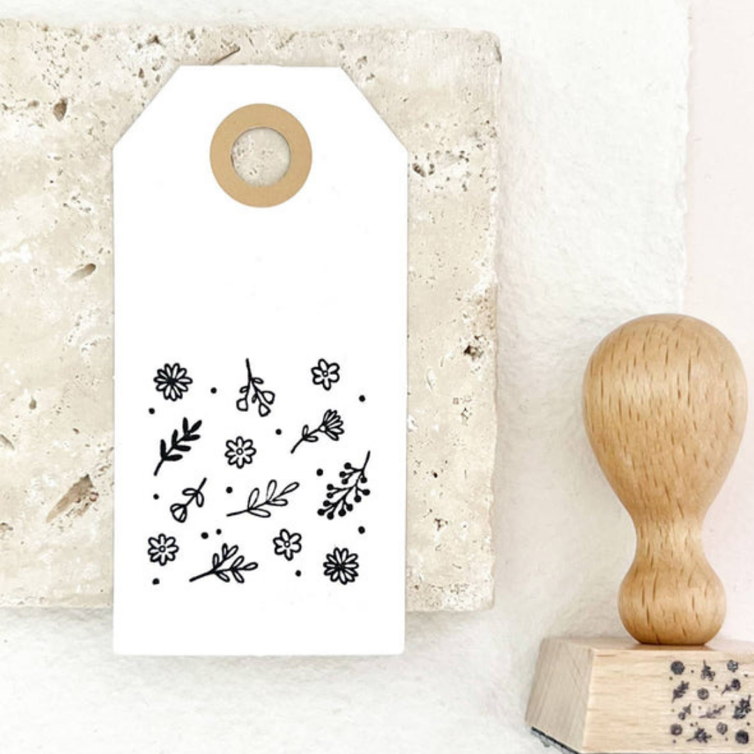 Tampon en bois Fond Fleurs - Der kleine Sperling